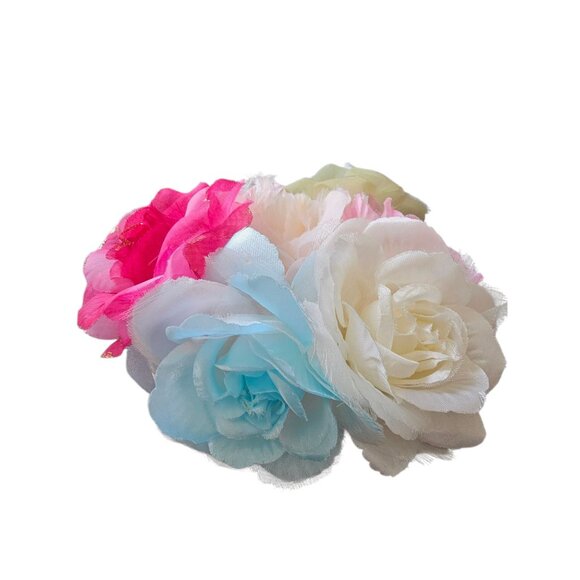 NWOT Satin/Multicolored Flower Handbag - Picture 4 of 7